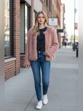 Plush Blush Pink Jacket - Women's Cozy Coat
